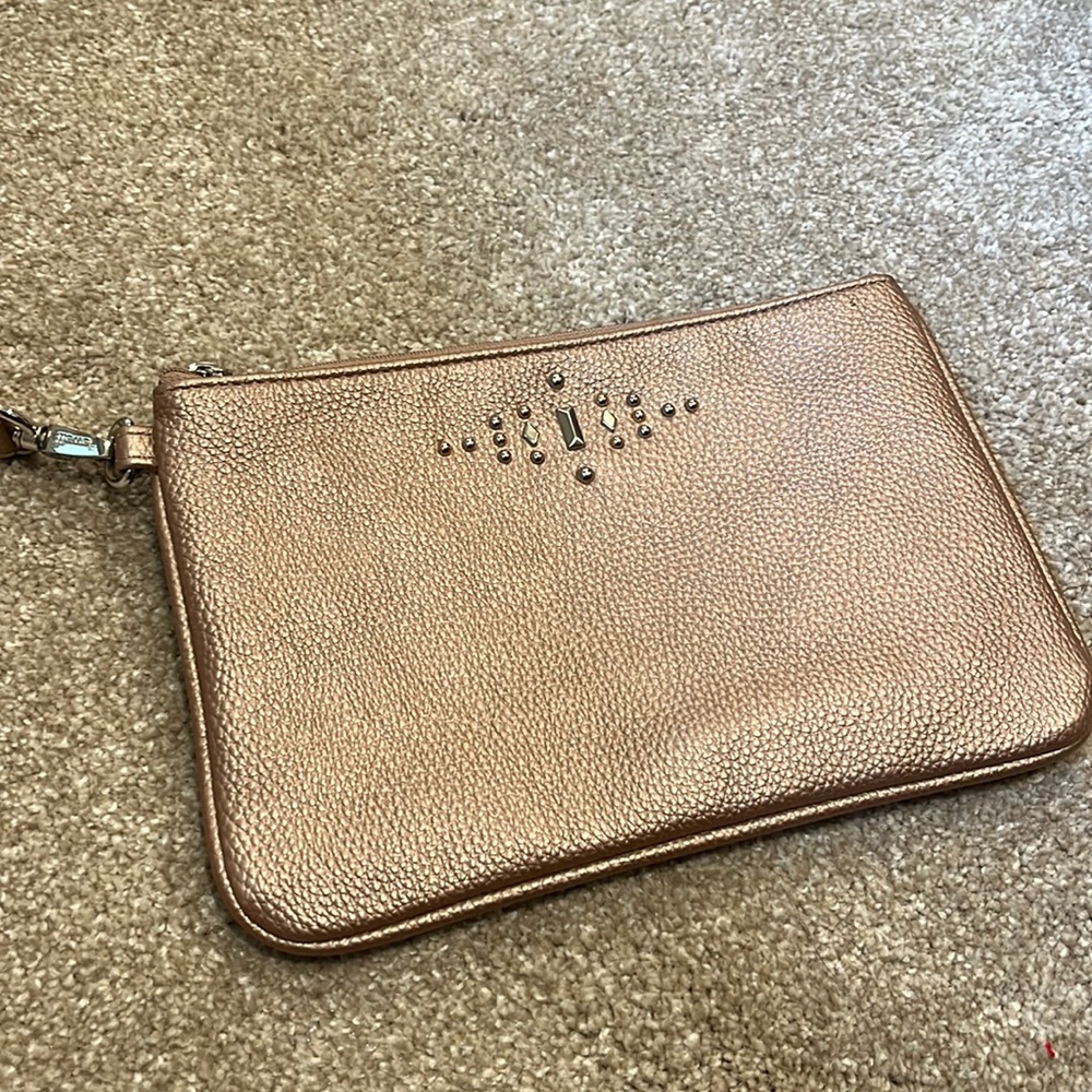Rose gold clutch